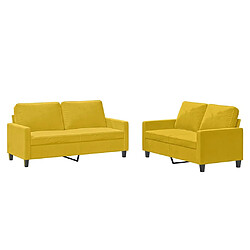 VIDAXL Ensemble de canapés - Jaune velours