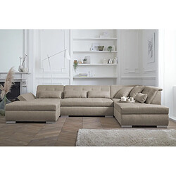 Lisa Design Vermont Canapé panoramique droit 7 places - Beige