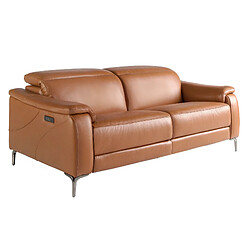 Angel Cerda Canapé relax 3 places en cuir marron