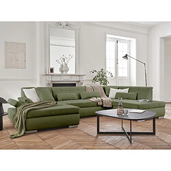 Lisa Design Vermont canapé panoramique d'angle droit - Vert sauge