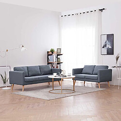 vidaXL Canapé Tissu - Gris foncé