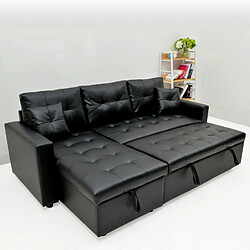 Avis Canapé d'angle convertible Cuero - Noir