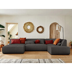Acheter Lisa Design Onyx - canapé panoramique d'angle droit 7 places - en tissu