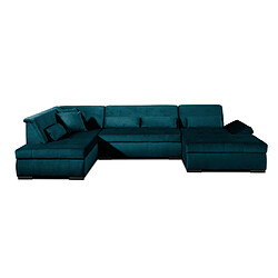 Lisa design canapé panoramique Vermont - Bleu canard pas cher