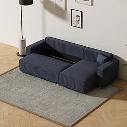 Acheter Concept Usine Canapé convertible d'angle en velours côtelé bleu COSY