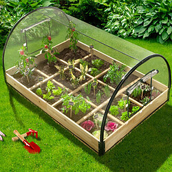 Avis Idmarket MARKET Carré potager 12 compartiments avec housse