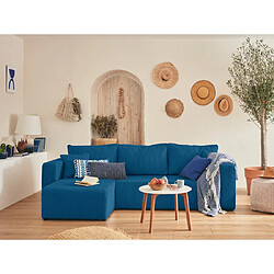 BESTMOBILIER Topaze Canapé d'angle - Bleu Ardoise