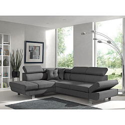Acheter Bestmobilier Lisbona - Canapé d'angle gauche convertible - 5 places - avec têtières