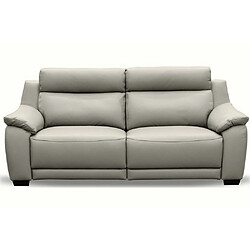 Venesetti Canapé droit relax électrique cuir - Gris