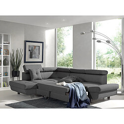 Bestmobilier Lisbona - Canapé d'angle gauche convertible - 5 places - avec têtières