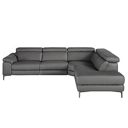 Angel Cerda Canapé d'angle relax droite en cuir gris foncé