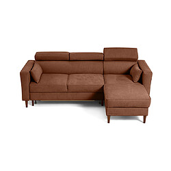 Bestmobilier Alicante - canapé d'angle réversible convertible avec têtières - coffre - 4 places - en tissu texturé pas cher