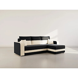 Bestmobilier Harvey - Canapé d'angle réversible 4 places convertible avec coffre en tissu bicolore