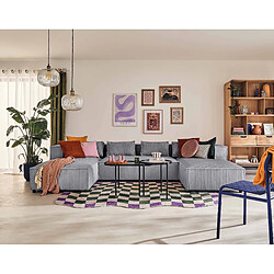 Lisa design canapé panoramique en U - Gris pas cher