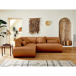 Lisa design Onyx canapé d'angle modulable 5 places - Rouille