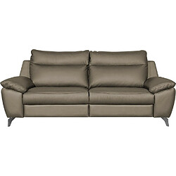 Venesetti canapé droit cuir 2 places - Taupe