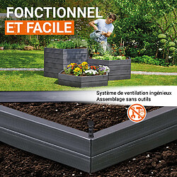 Habitat Et Jardin Kit de 2 carrés potagers Ergo - 110 x 25 cm pas cher