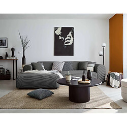 Lisa Design Aumance - Canapé d'angle gauche - Gris foncé velours