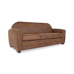 Canapé droit William vintage - Marron