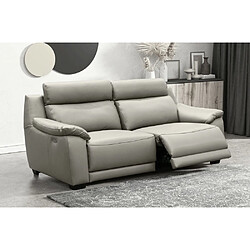 Venesetti Canapé droit relax électrique cuir - Gris