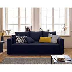 Bestmobilier Regala Canapé 3 Places Convertible - Tissu Bleu