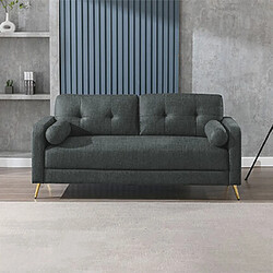 Mes Canapé droit 3 places microfibre - Anthracite