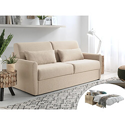 Lisa Design Ari - Canapé 3 places convertible - Beige