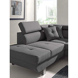 Bestmobilier Lisbona - Canapé d'angle gauche convertible - 5 places - avec têtières pas cher