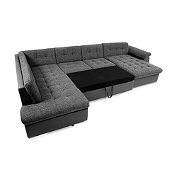 Bestmobilier Chuck Canapé panoramique XXL - Noir/Gris