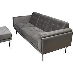 Acheter Habitat Et Jardin Canapé d'angle reversible en velours Noé - 3 places - Gris