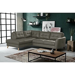 VENESETTI Canapé d'angle convertible - Gris foncé