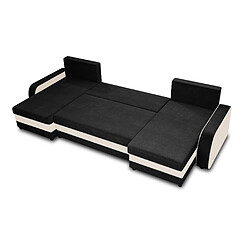 Bestmobilier Valos - canapé panoramique en U - 7 places - convertible avec coffre - en velours