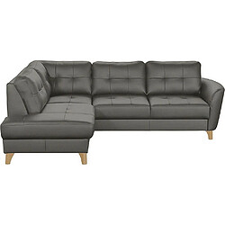VENESETTI Canapé d'angle convertible - Gris foncé