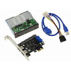 Kalea-Informatique Kit USB3 6 ports PCIe + Baie Facade