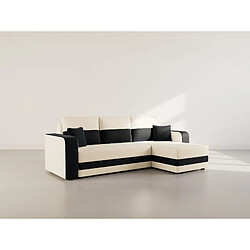 Bestmobilier Harvey - Canapé d'angle réversible 4 places convertible avec coffre en tissu bicolore
