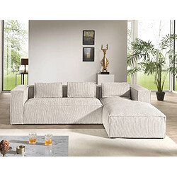 Lisa Design Stella - canapé d'angle droit en velours côtelé - 4 places -style contemporain pas cher