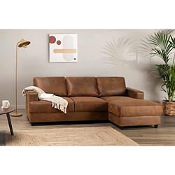 Cstore PAUL Canape dangle droit 4 places - Tissu Marron vintage - Contemporain - L 215 x p 140 cm