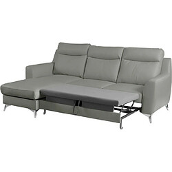 Acheter Venesetti Canapé d'angle GIANNI - Cuir gris clair - Angle gauche