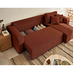 Avis BESTMOBILIER Topaze - Canapé d'angle réversible 4 places - Terracotta