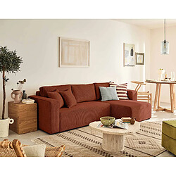 BESTMOBILIER Topaze - Canapé d'angle réversible 4 places - Terracotta pas cher