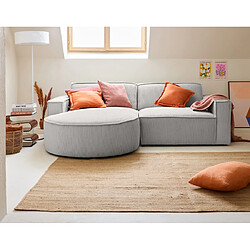 Lisa Design Spiaggia - Canapé d'angle gauche - Gris clair