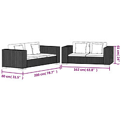 vidaXL Ensemble canapés rotin pas cher