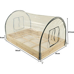 Habitat Et Jardin Carré potager en bois Muscari - 116 x 81 x 67,5 cm - avec housse serre châssis