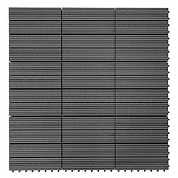 Mendler 11x Carreau WPC Rhone Premium - Anthracite Linéaire pas cher