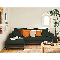 Lisa Design Albane Canapé d'angle gauche - Vert Velours côtelé