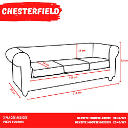 Avis Le quai des affaires canapé Chesterfield 3 places - Noir