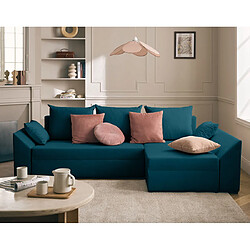 BestMobilier Mike - Canapé convertible réversible - Bleu canard