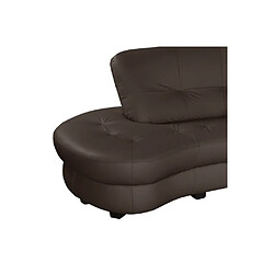 Venesetti canapé droit cuir italien - Chocolat pas cher