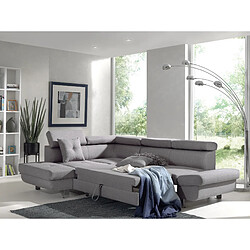 Bestmobilier Lisbona - Canapé d'angle gauche convertible - 5 places - avec têtières