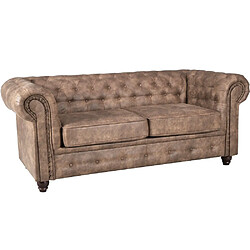 Le Quai des Affaires Chesterfield Canapé 2 places - Marron